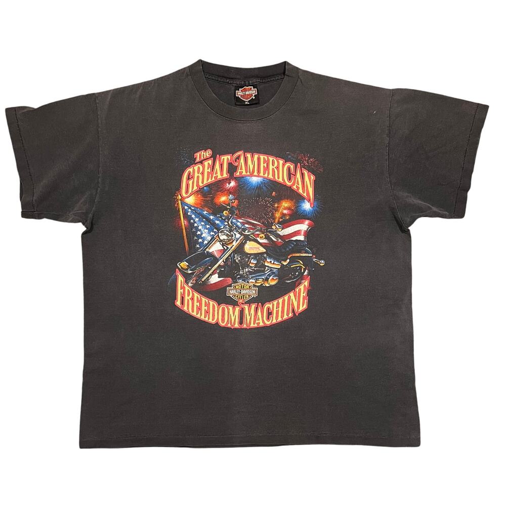 Harley Davidson Great American Freedom Machine Fairbanks Alaska Vintage Shirt XL